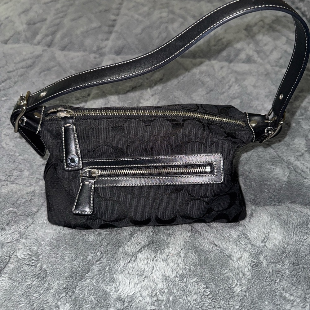 Coach Signature Demi Bag Black Jacquard & Leather